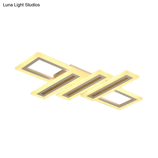 Contemporary Acrylic Led Flush Mount Ceiling Light In White With Warm/Inner Warm/White Various