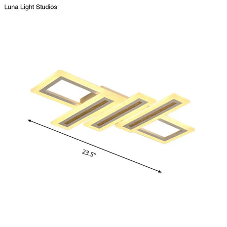 Contemporary Acrylic Led Flush Mount Ceiling Light In White With Warm/Inner Warm/White Various