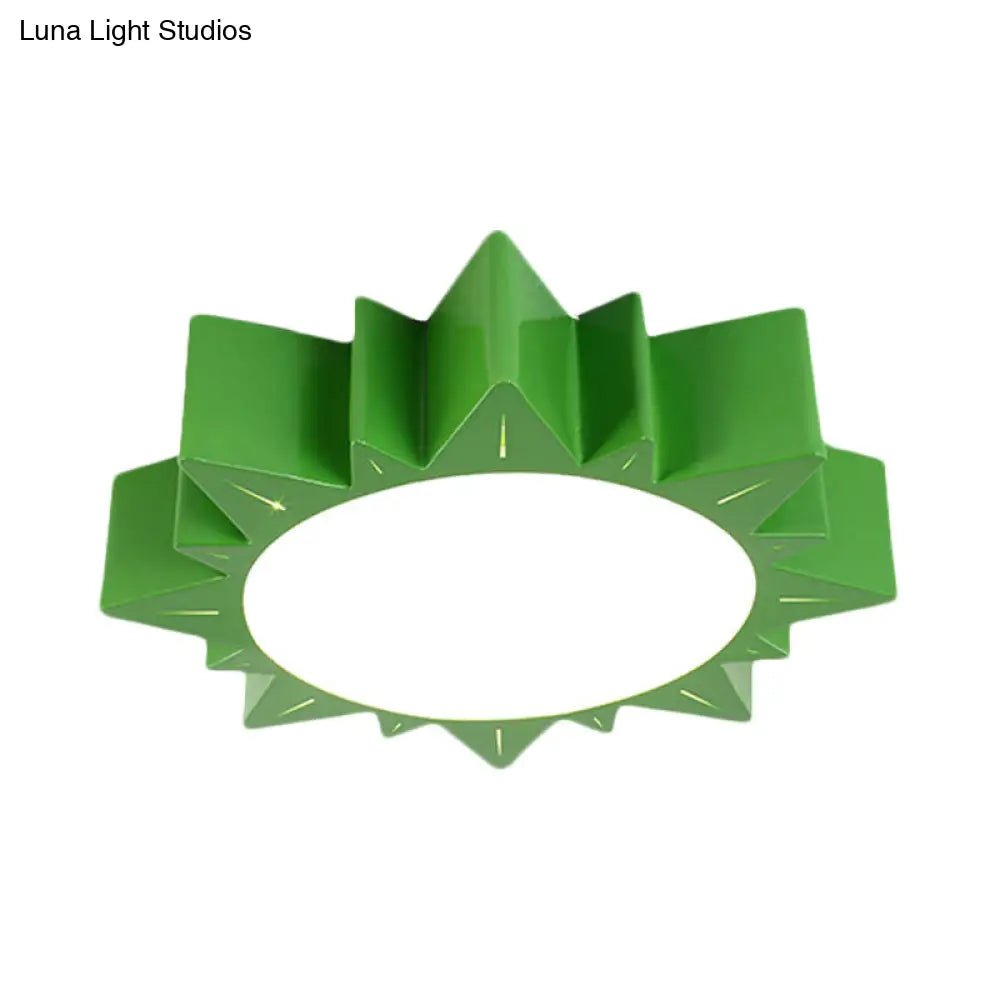 Contemporary Acrylic Led Flush Mount Lamp In Sun Design For Kindergarten