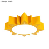Contemporary Acrylic Led Flush Mount Lamp In Sun Design For Kindergarten