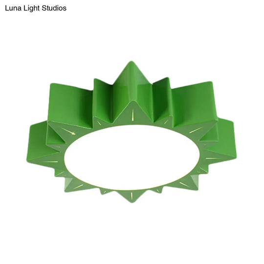 Contemporary Acrylic Led Flush Mount Lamp In Sun Design For Kindergarten
