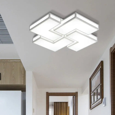 Contemporary Acrylic Led Flushmount For Adult Bedroom In White/Black White / 25.5’