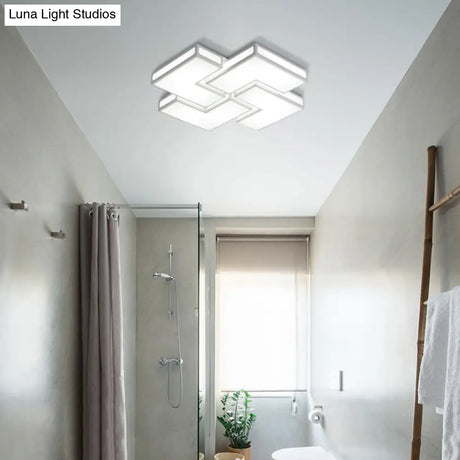Contemporary Acrylic Led Flushmount For Adult Bedroom In White/Black