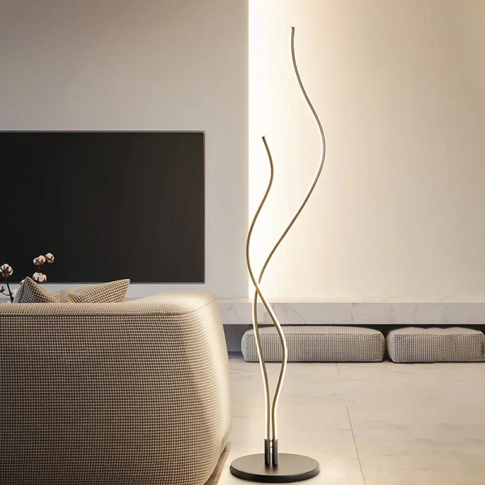Contemporary Acrylic Led Stand Up Lamp - Black/White Black