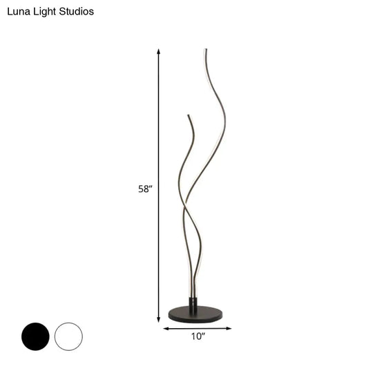 Contemporary Acrylic Led Stand Up Lamp - Black/White
