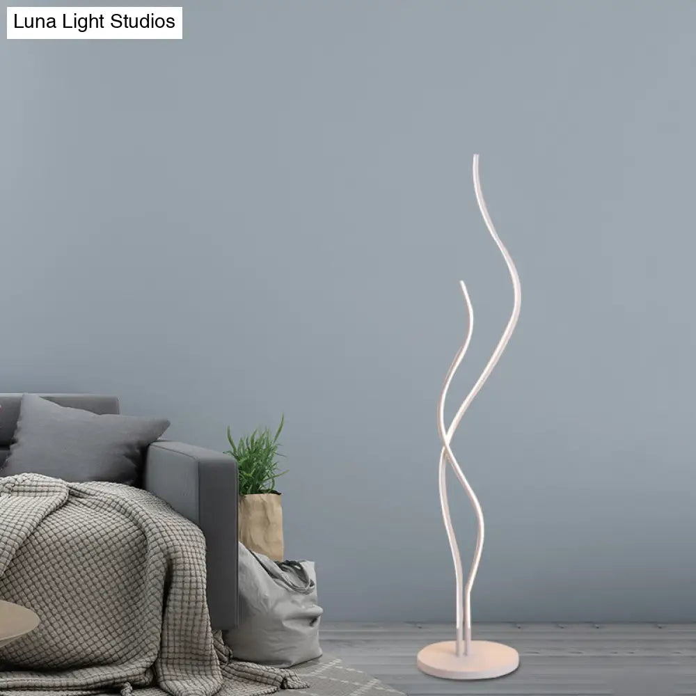Contemporary Acrylic Led Stand Up Lamp - Black/White