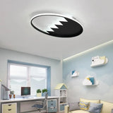 Contemporary Acrylic Round Ceiling Light 22’/26’ Wide Black/White Led Flush Mount Fixture With