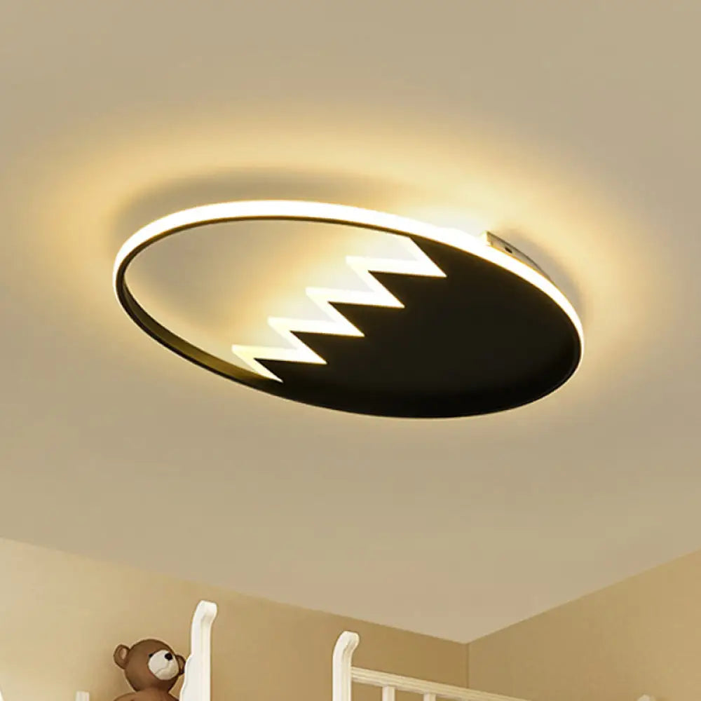 Contemporary Acrylic Round Ceiling Light 22’/26’ Wide Black/White Led Flush Mount Fixture With