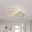 Contemporary Acrylic Round Ceiling Light 22’/26’ Wide Black/White Led Flush Mount Fixture With