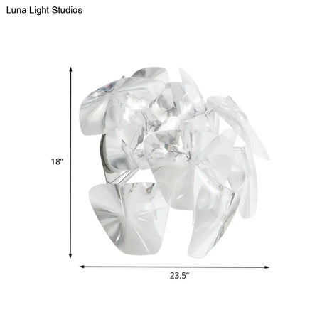 Contemporary Acrylic Single Head Wall Mount Sconce Light Fixture For Restaurants - Clear