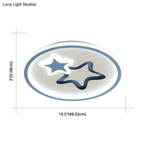 Contemporary Acrylic Star Flush Ceiling Light For Bedrooms