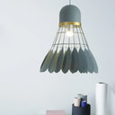 Contemporary Badminton Inspired Iron Suspension Light Green