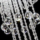 Contemporary Beaded Crystal Led Flush Light Fixture - Nickel Mount Ceiling Lighting For Living Room