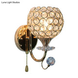 Contemporary Beveled Glass Gold Wall Sconce Light With 1 Head - Stylish Mount Fixture For Living