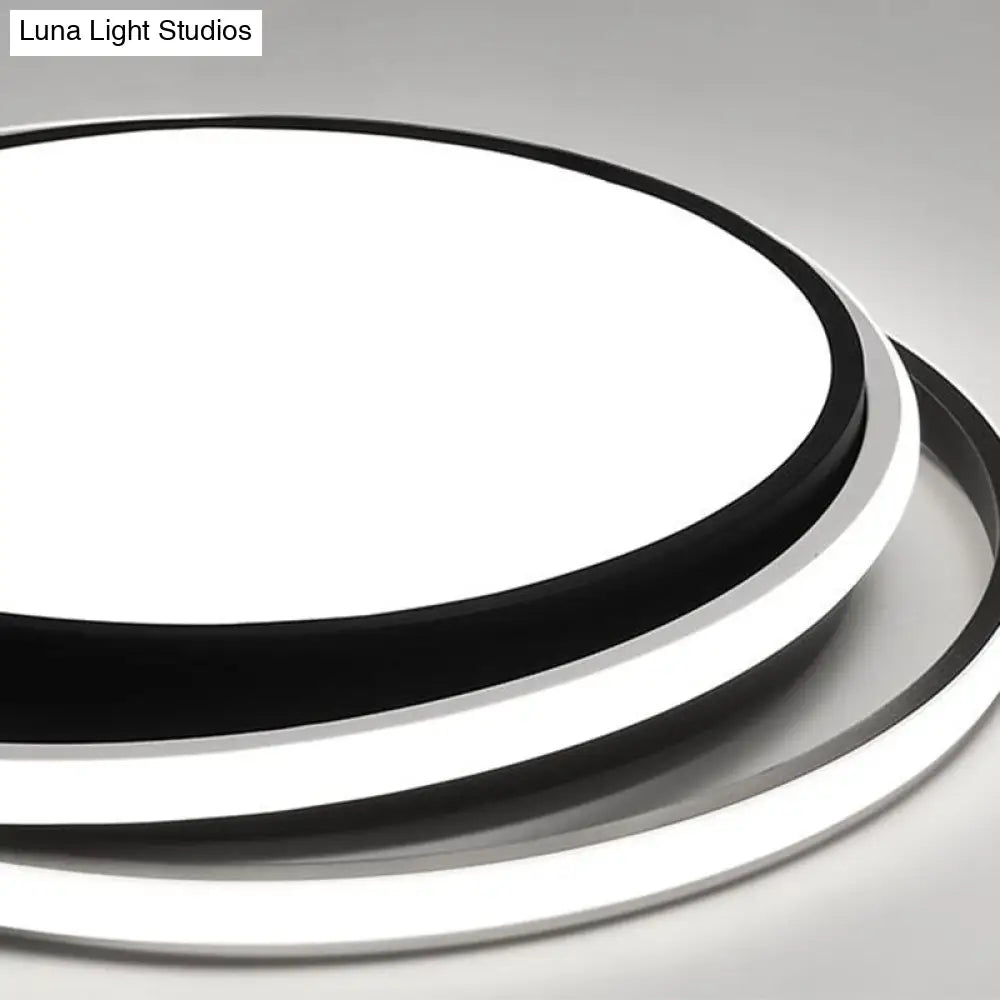 Contemporary Black Acrylic Led Flush Mount Ceiling Light For Bedrooms