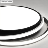 Contemporary Black Acrylic Led Flush Mount Ceiling Light For Bedrooms