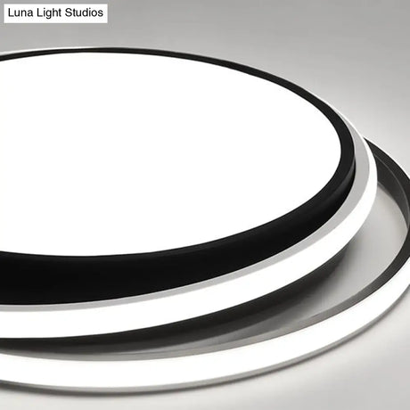 Contemporary Black Acrylic Led Flush Mount Ceiling Light For Bedrooms