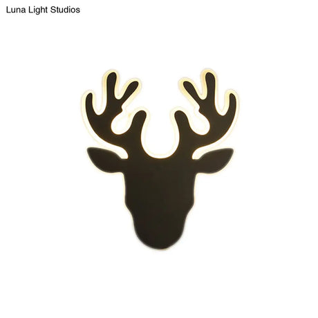 Contemporary Black And White Antler Led Sconce