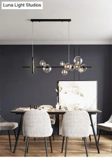 Contemporary Black Glass Pendant Lighting For Dining Table - Island Ceiling Light