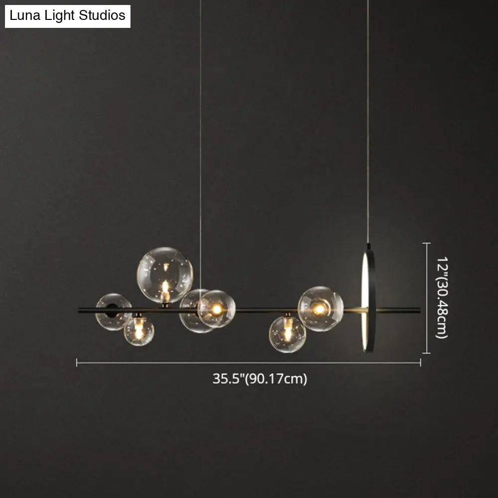 Contemporary Black Glass Pendant Lighting For Dining Table - Island Ceiling Light