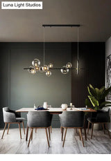 Contemporary Black Glass Pendant Lighting For Dining Table - Island Ceiling Light