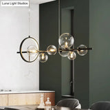 Contemporary Black Glass Pendant Lighting For Dining Table - Island Ceiling Light