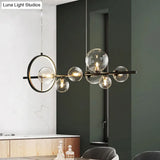 Contemporary Black Glass Pendant Lighting For Dining Table - Island Ceiling Light