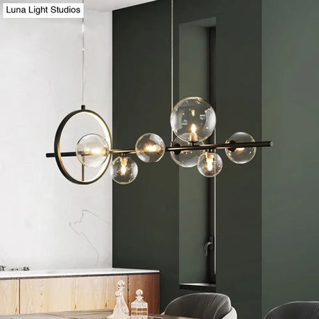 Contemporary Black Glass Pendant Lighting For Dining Table - Island Ceiling Light