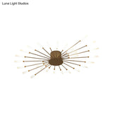 Contemporary Black/Gold Ceiling Light Fixture With Acrylic Led For Bedroom - Semi Flush Mounted