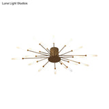 Contemporary Black/Gold Ceiling Light Fixture With Acrylic Led For Bedroom - Semi Flush Mounted