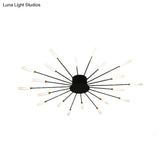 Contemporary Black/Gold Ceiling Light Fixture With Acrylic Led For Bedroom - Semi Flush Mounted