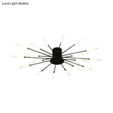 Contemporary Black/Gold Ceiling Light Fixture With Acrylic Led For Bedroom - Semi Flush Mounted