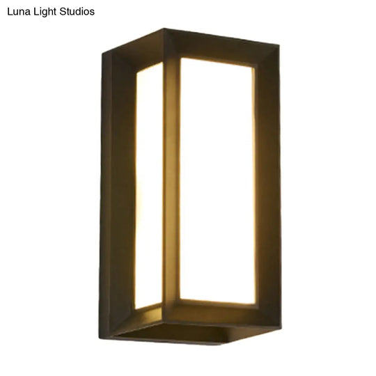 Contemporary Black Led Wall Lamp For Courtyard - Flush Mount Sconce