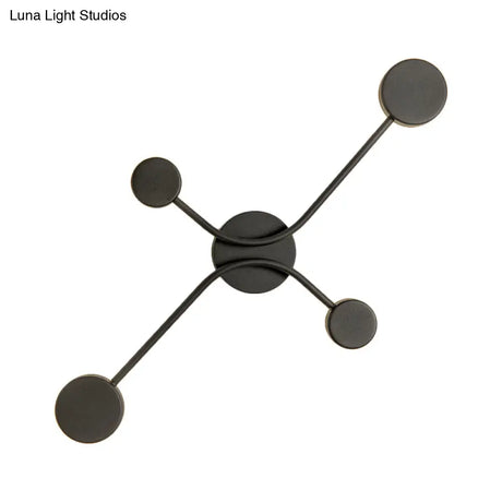 Contemporary Black Metallic Led Wall Mount Lamp - Warm/White Light Fixture