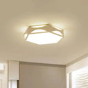 Contemporary Black/White Hexagon Led Flush Light Ceiling Mount White / Without Remote