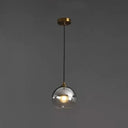 Contemporary Blown Glass Sphere Pendant Lights For Bedrooms Silver / Round