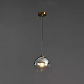 Contemporary Blown Glass Sphere Pendant Lights For Bedrooms Silver / Round