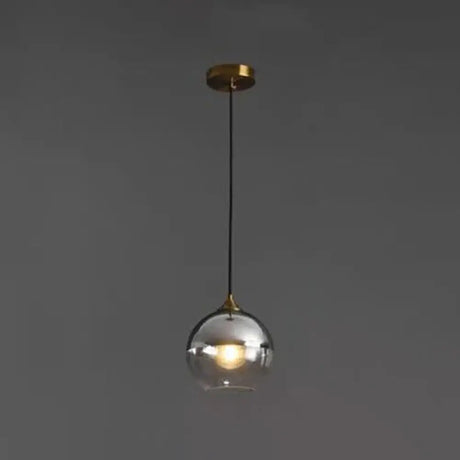Contemporary Blown Glass Sphere Pendant Lights For Bedrooms Silver / Round