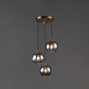 Contemporary Blown Glass Sphere Pendant Lights For Bedrooms Smoke Gray / Round
