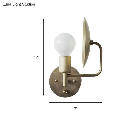 Contemporary Brass Saucer Wall Light - Ideal For Bookstore Market