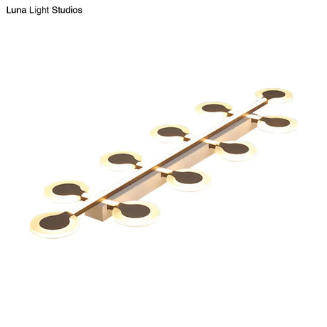Contemporary Brown Acrylic Flush Mount Ceiling Lamp With Warm/White Light - 8/10/12 Bulbs