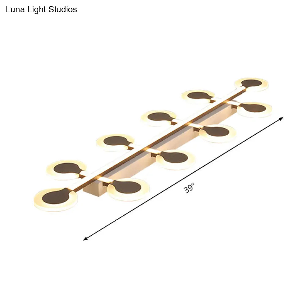 Contemporary Brown Acrylic Flush Mount Ceiling Lamp With Warm/White Light - 8/10/12 Bulbs
