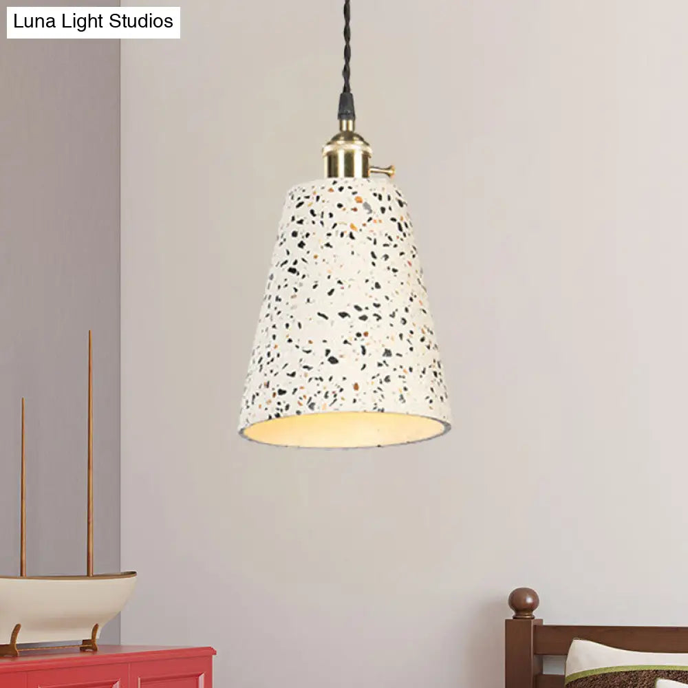 Contemporary Tapered Cement Pendant Ceiling Light For Cafes - 1-Light Hanging Lamp