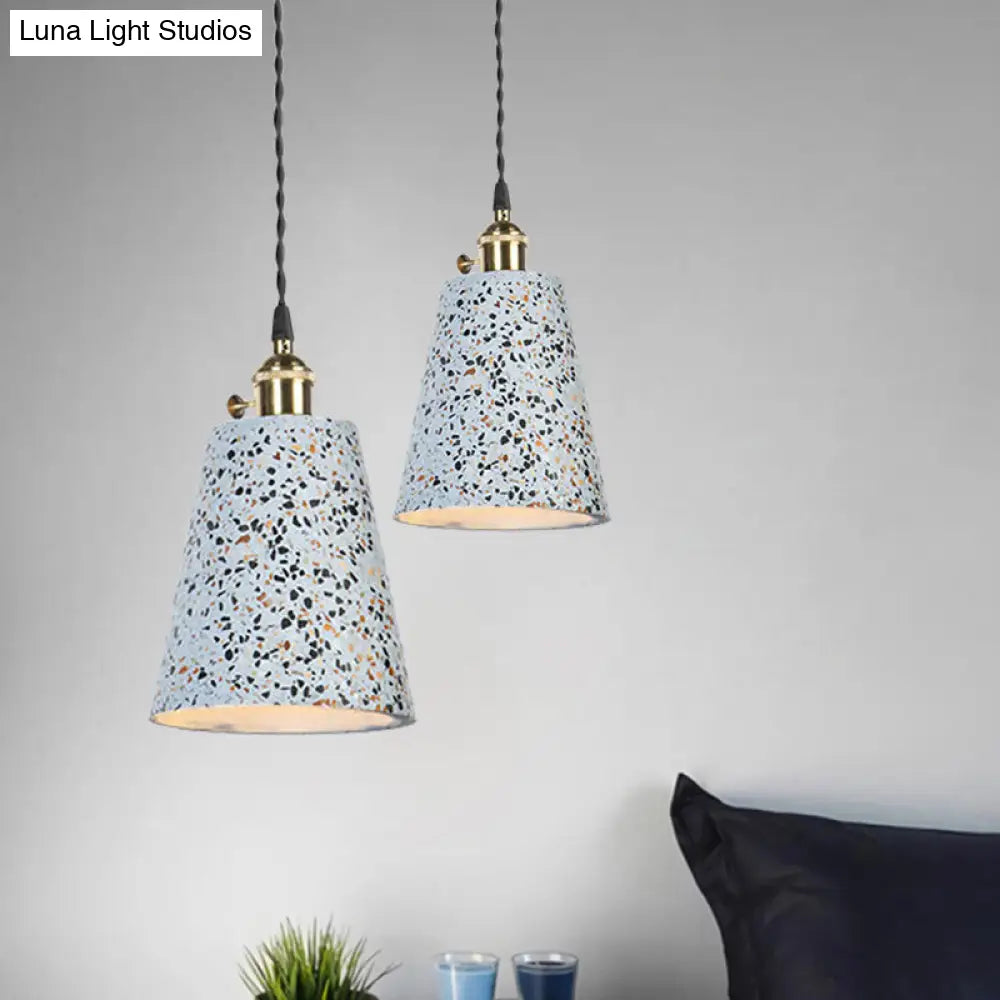 Contemporary Tapered Cement Pendant Ceiling Light For Cafes - 1-Light Hanging Lamp
