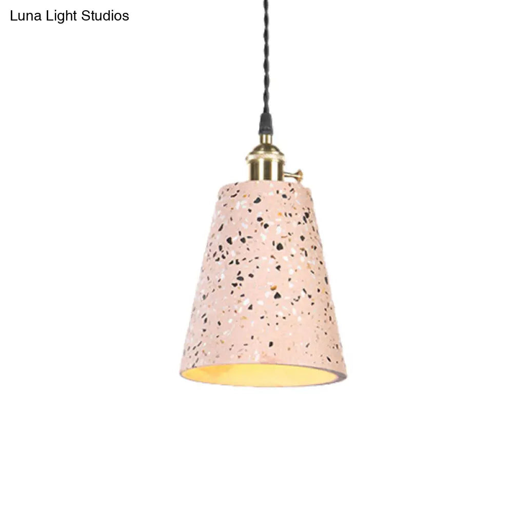 Contemporary Cement Pendant Ceiling Light: Tapered Shade Hanging Light For Cafes