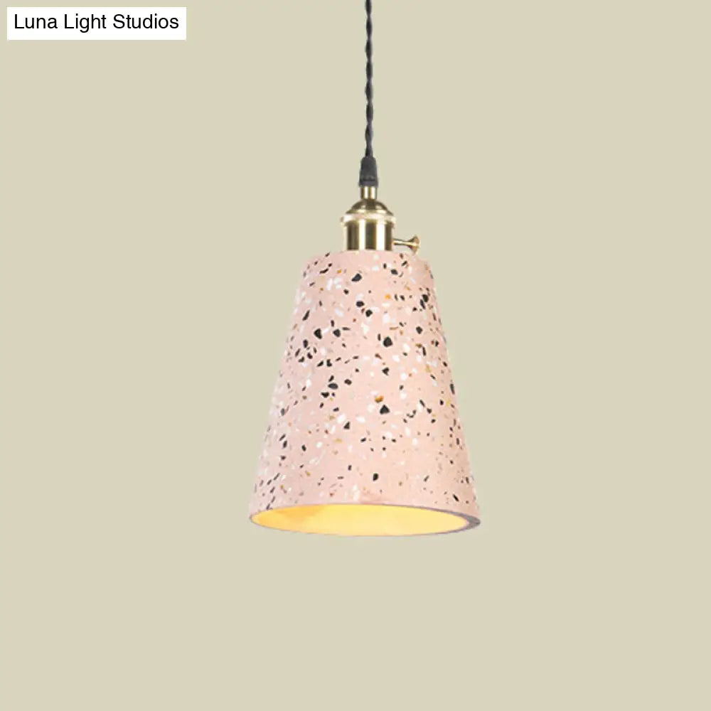 Contemporary Cement Pendant Ceiling Light: Tapered Shade Hanging Light For Cafes