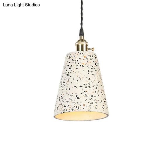 Contemporary Tapered Cement Pendant Ceiling Light For Cafes - 1-Light Hanging Lamp