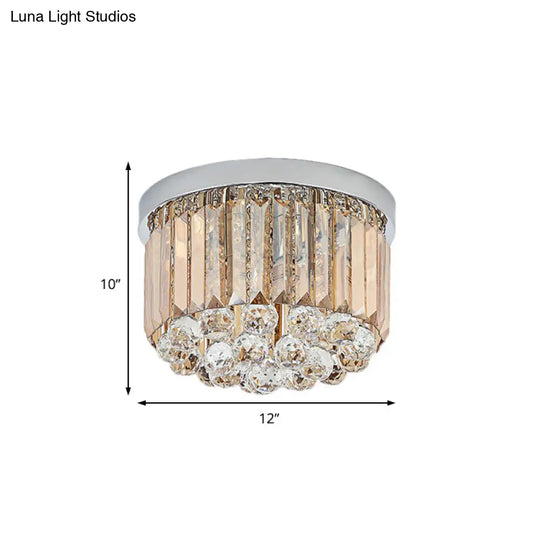 Contemporary Chrome Flush Mount Ceiling Light With Rectangular-Cut Design Available In 2/4/6 Lights
