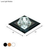 Contemporary Clear Crystal Led Ceiling Light - Pentagonal Porch Flushmount