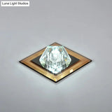 Contemporary Clear Crystal Led Ceiling Light - Pentagonal Porch Flushmount